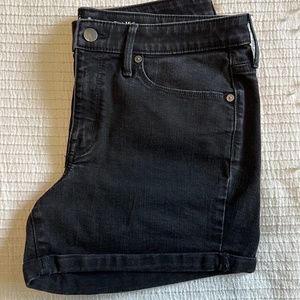 Mossimo Black Denim High Rise Midi Shorts